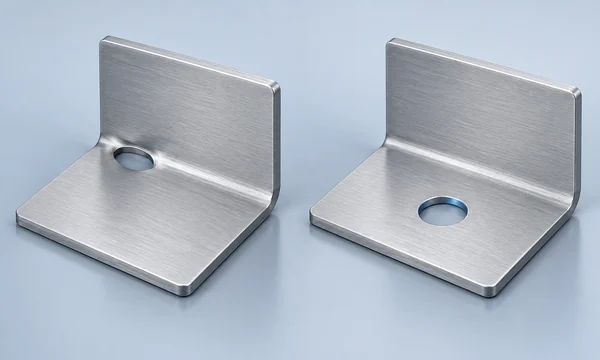 Comparison of a hole near a bend and a hole farther from the bend
